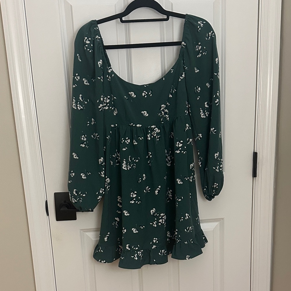 Abercrombie & Fitch Dark Green Floral Blouse